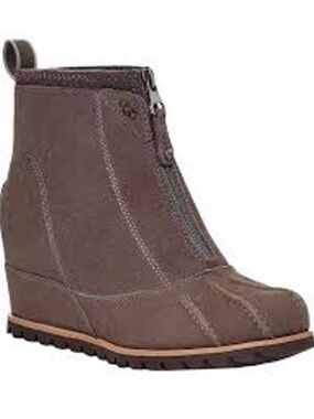 UGG Reggie Dark Brown Wedge Boots
